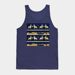 gold winter deer christmas Tank Top